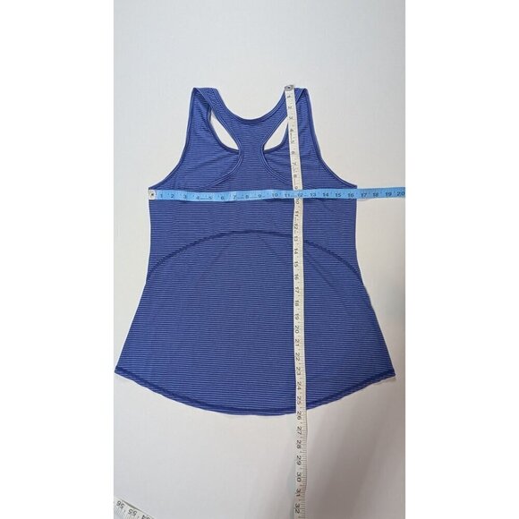 Lola Tank Top Blue Striped Racerback Active Athletic Running Training Women's S - Picture 5 of 6